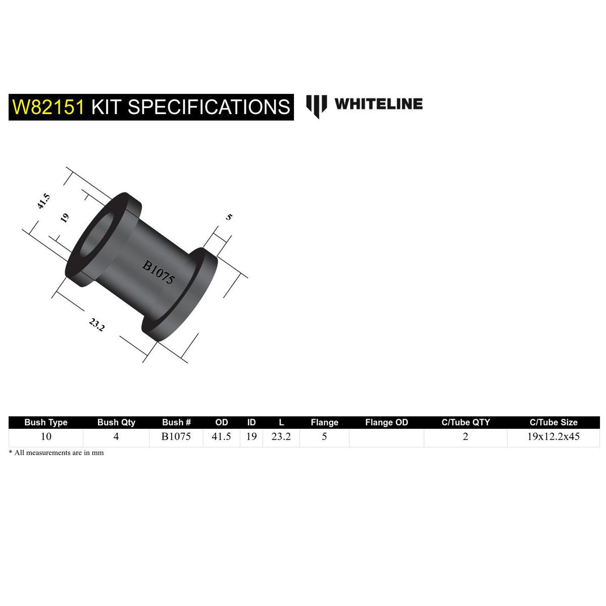 Whiteline W82151 Strut Rod To Chassis Bushing