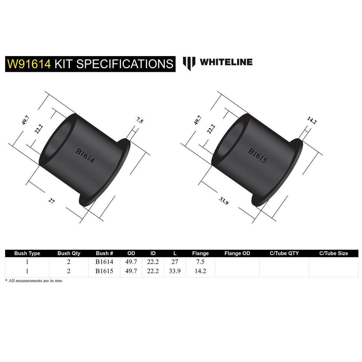 Whiteline W91614 Differential Mount Bushing