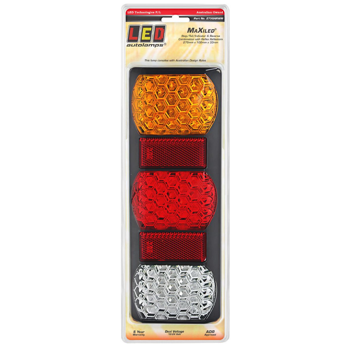 LED Autolamps Stop/Tail/Indicator/Reverse Light LED 12/24V 275GARWM