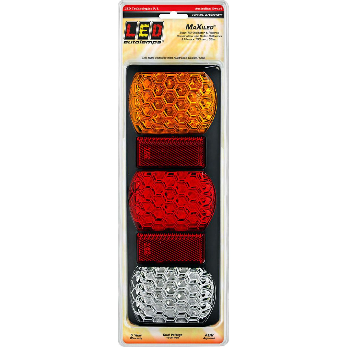 LED Autolamps Stop/Tail/Indicator/Reverse Light LED 12/24V 275GARWM