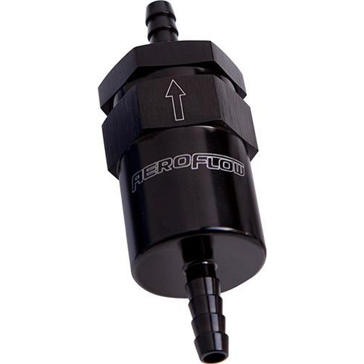 Aeroflow AF610-05BLK Billet Fuel Filter 5/16" Barb Black (Bronze Filter)