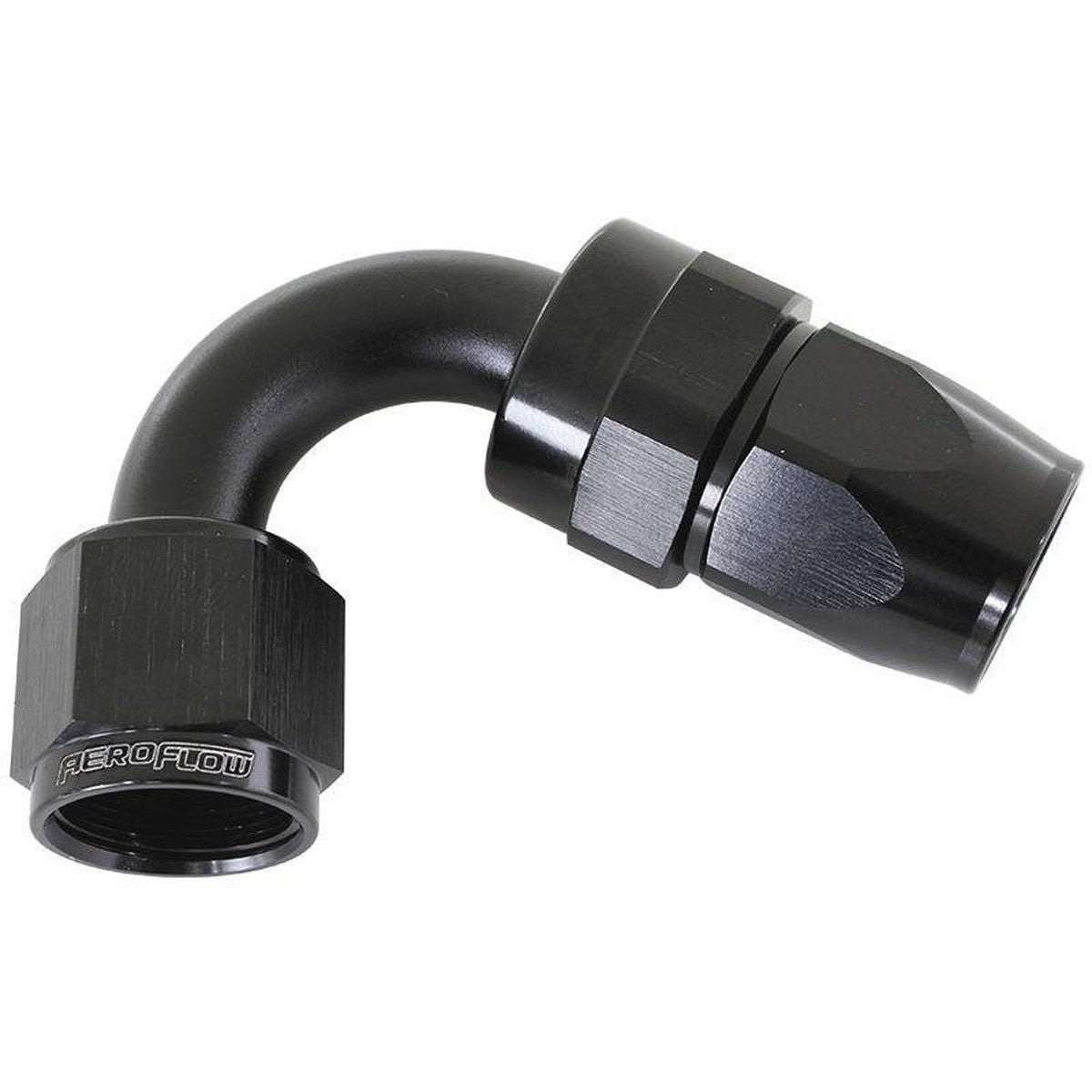 Aeroflow AF204-06DBLK Alloy 120 Deg Hose End -6AN Black Full Swivel Suits Teflon AF204-06DBLK