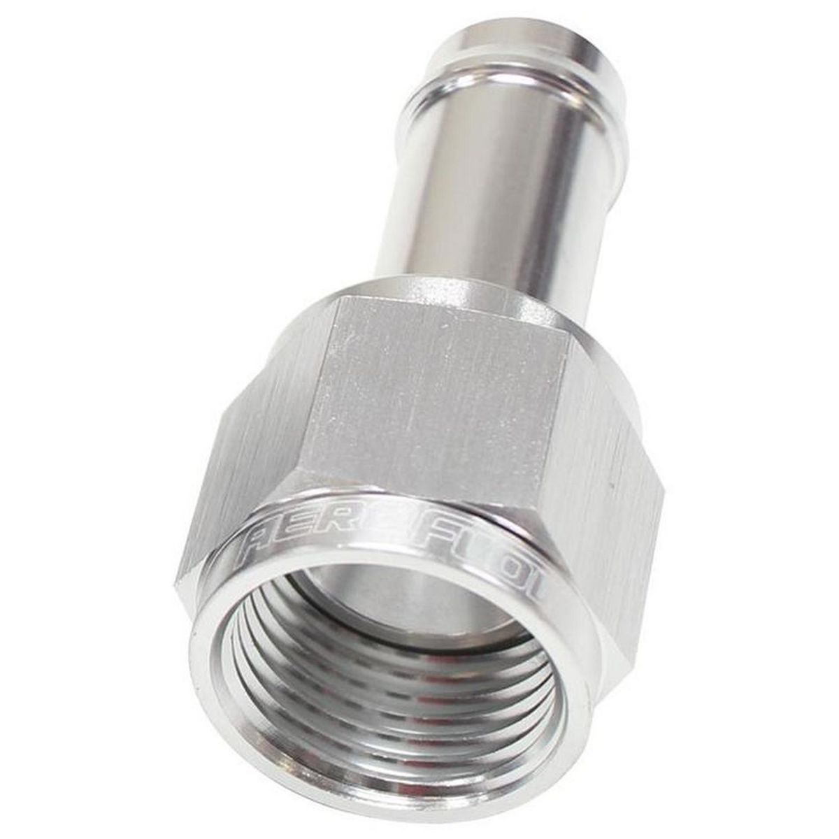 Aeroflow AF411-08S Female -8AN To 1/2" Barb Silver With Tube Nut