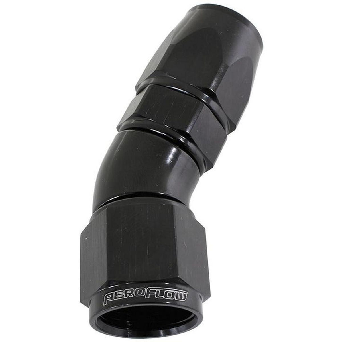 Aeroflow AF577-10DBLK 30 Deg -10AN Full Flow Teflon Hose End Black 1 Piece Fullflo AF577-10DBLK