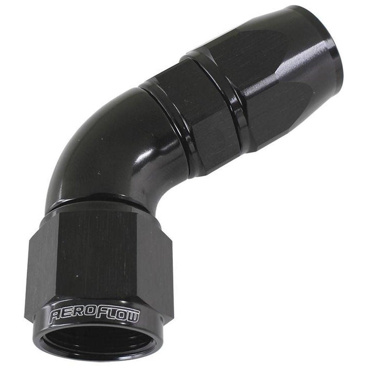 Aeroflow AF578-10DBLK 60 Deg -10AN Full Flow Teflon Hose End Black 1 Piece Fullflo AF578-10DBLK