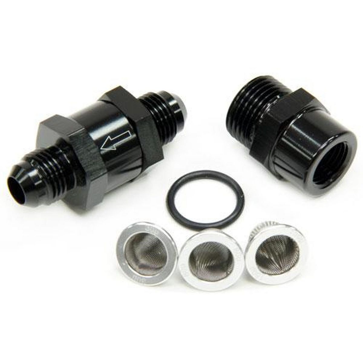 Aeroflow AF608-06BLK -6AN Inline Fuel & Oil Filter Black 3x Filter 30,80,150 Micron
