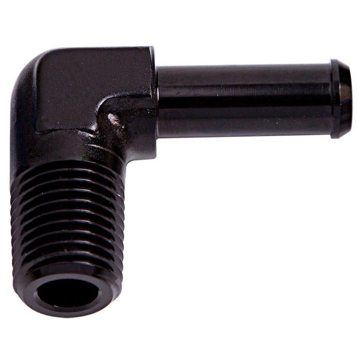 Aeroflow AF842-10BLK 90Deg 1/2" Npt To 5/8" Barb Black 90Deg Male To Male
