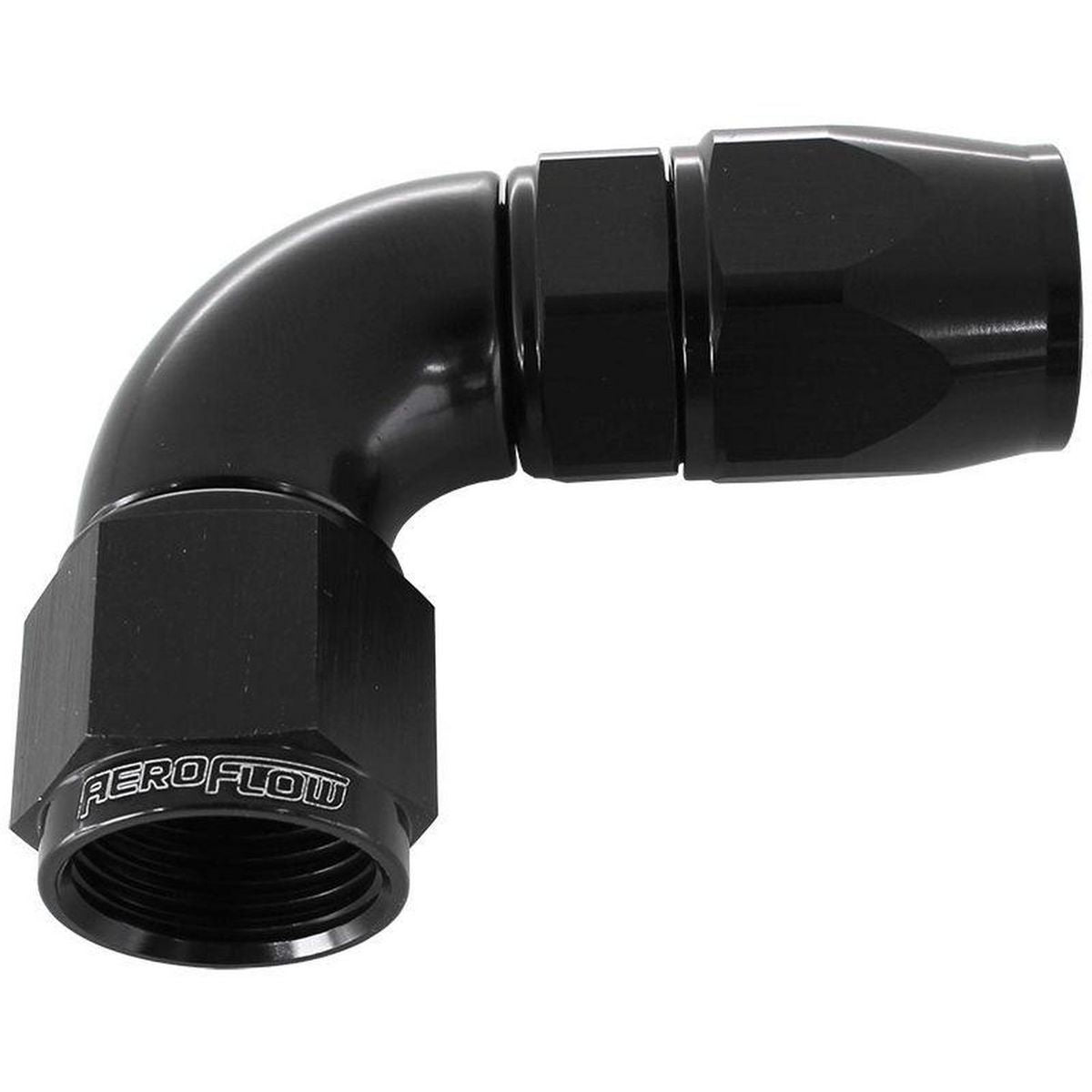 Aeroflow AF573-10DBLK 90 Deg -10AN Full Flow Teflon Hose End Black 1 Piece Fullflo AF573-10DBLK