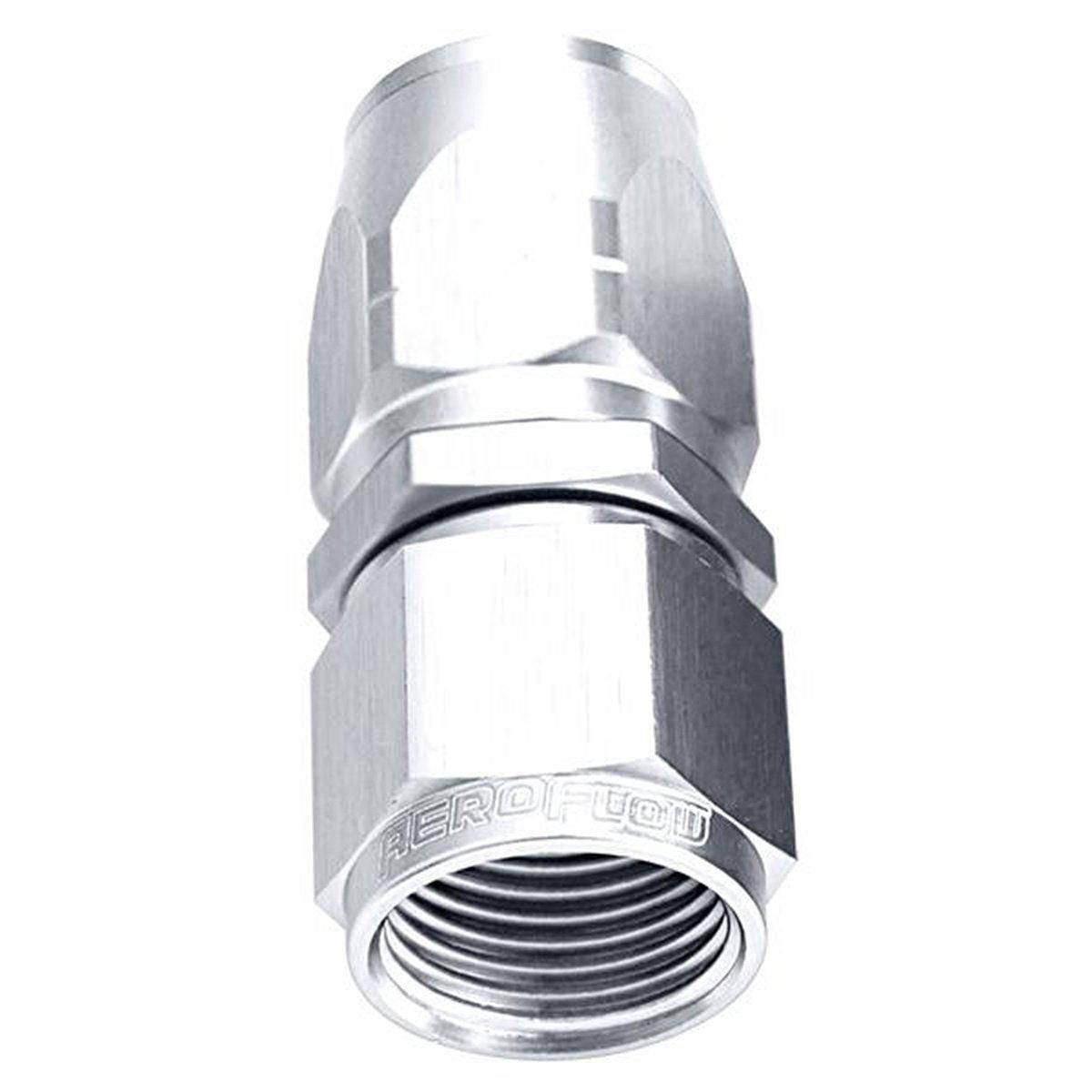 Aeroflow AF501-06S Alloy Straight Hose End -6AN Silver Cutter Style Swivel Nut AF501-06S
