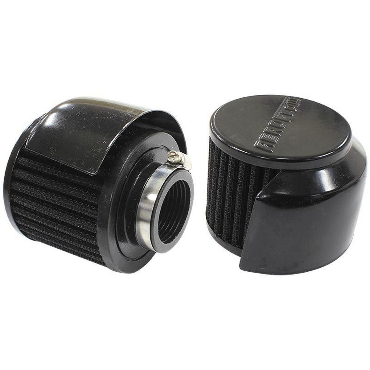 Aeroflow AF2271-1513 1-3/8" Breather Filter W/ Shield 3" O.D,2-1/2" H, Black Top