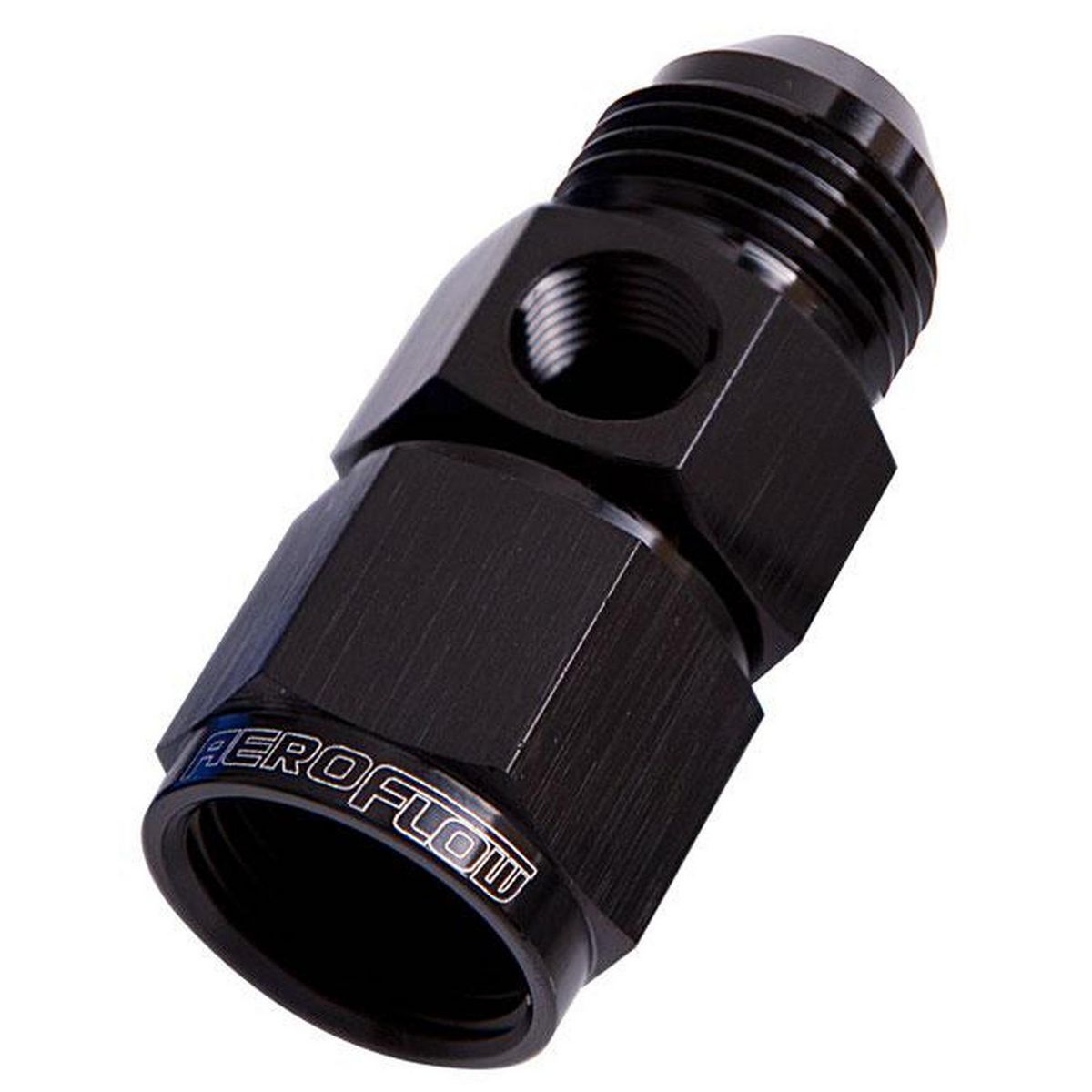 Aeroflow AF140-06BLK Straight Female - Male -6AN Black With 1/8" Npt Port