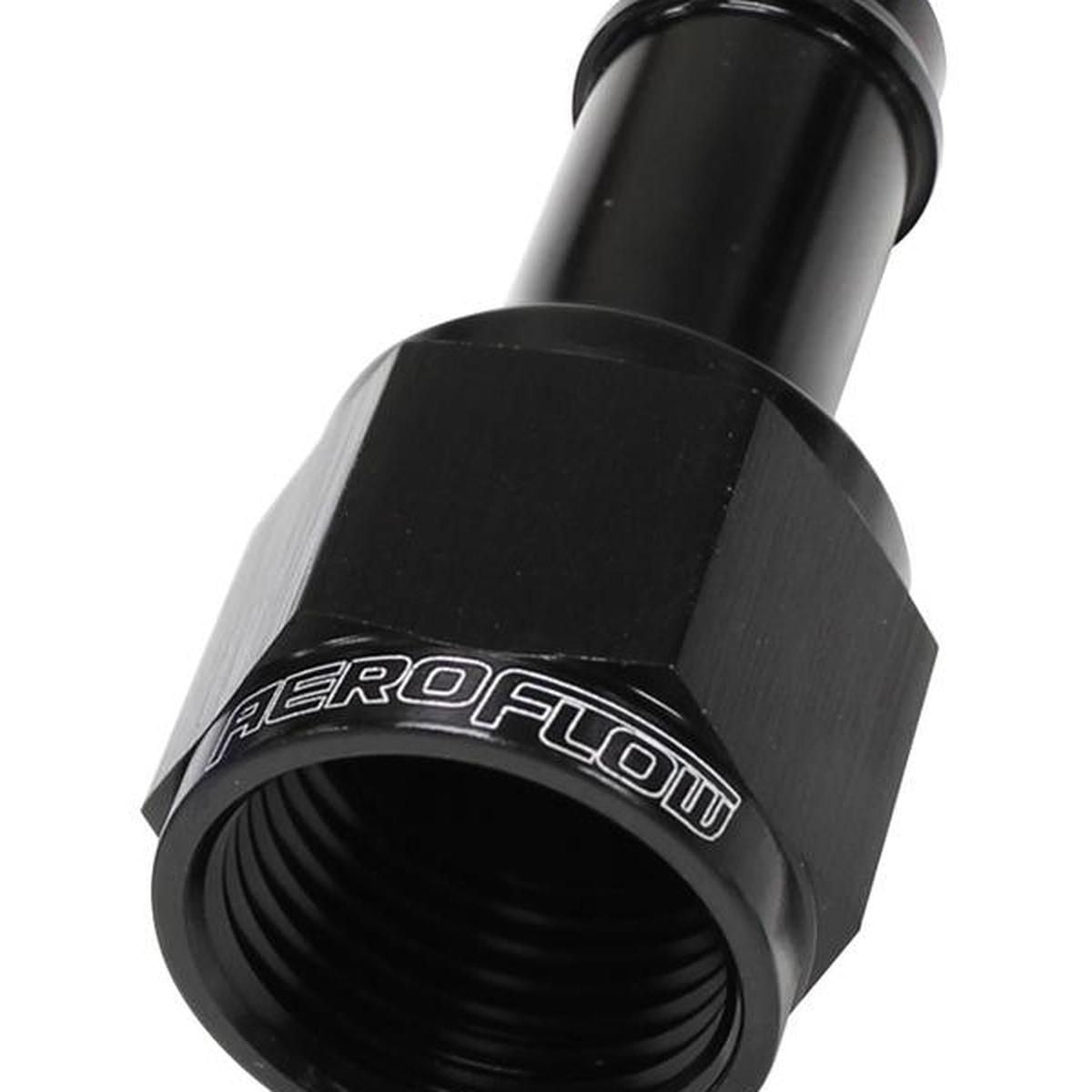 Aeroflow AF411-06-05BLK Female -6AN To 5/16" Barb Black With Tube Nut