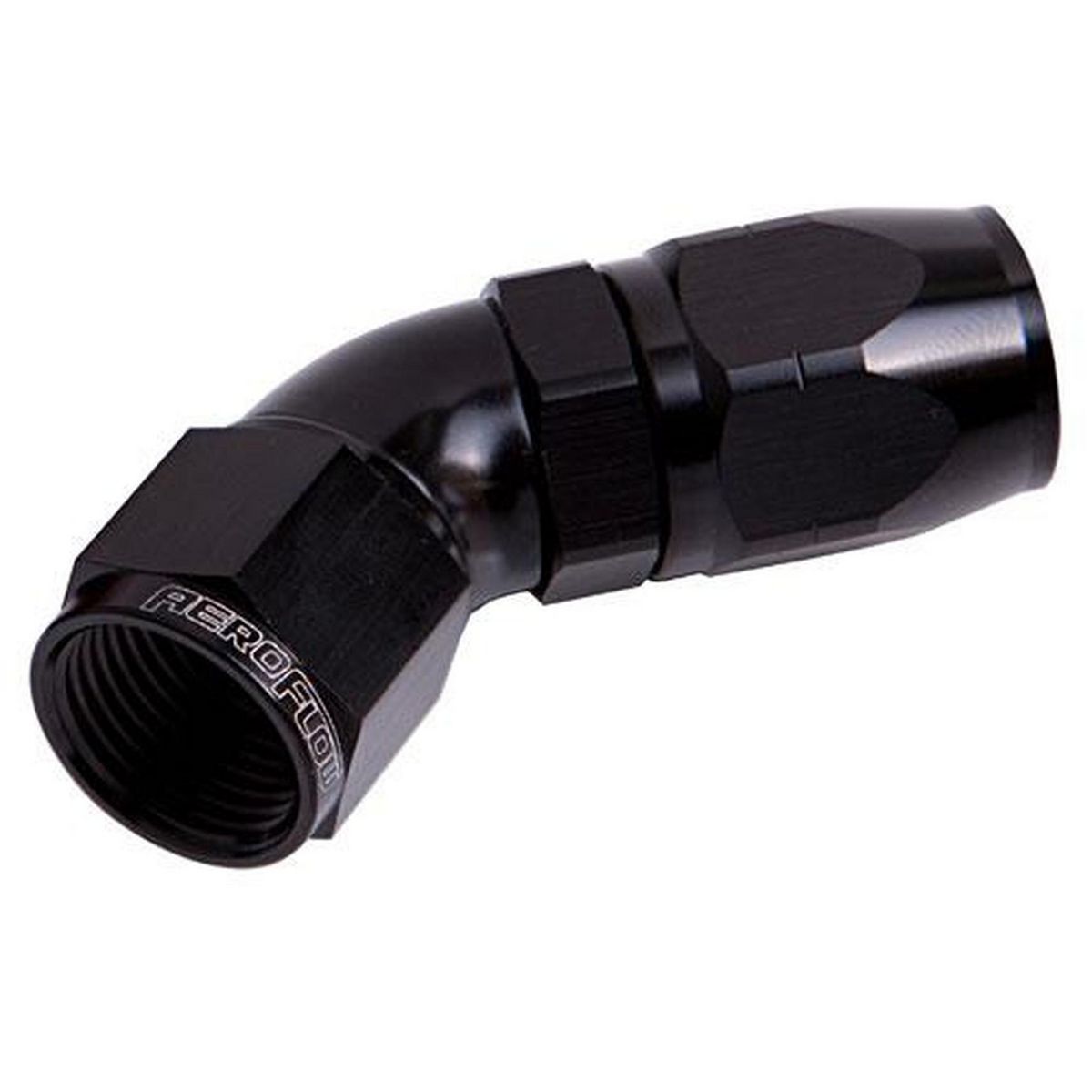 Aeroflow AF552-12BLK Alloy 45 Deg Hose End -12AN Black Cutter Style Full Flow AF552-12BLK
