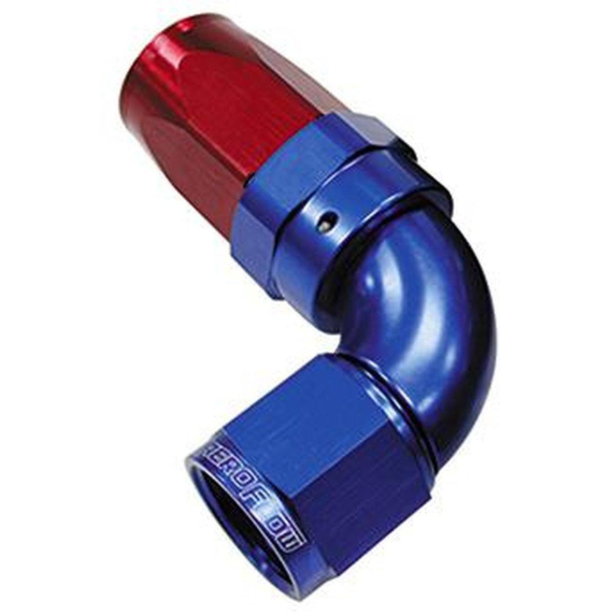 Aeroflow AF153-10 90 Deg Hose End -10AN Blue Full Flow Taper Style AF153-10