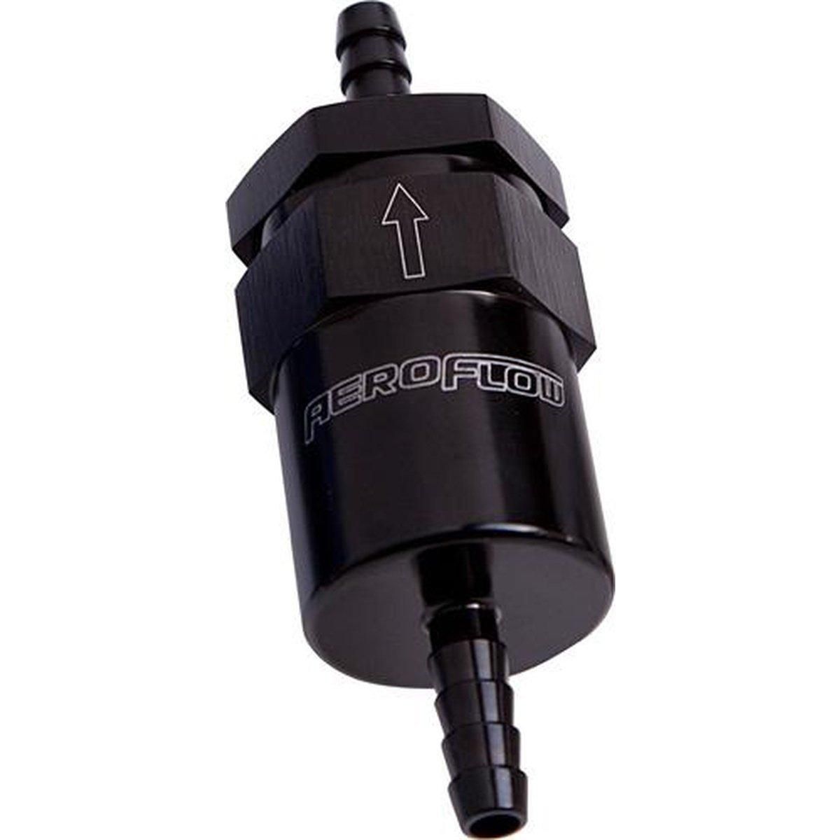 Aeroflow AF610-06BLK Billet Fuel Filter 3/8" Barb Black