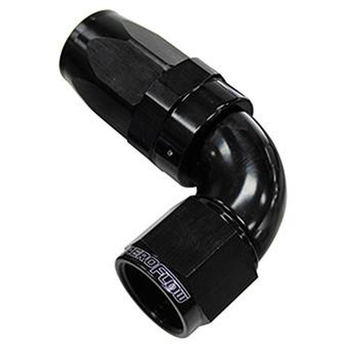 Aeroflow AF153-06BLK 90 Deg Hose End -06AN Black Full Flow Taper Style AF153-06BLK