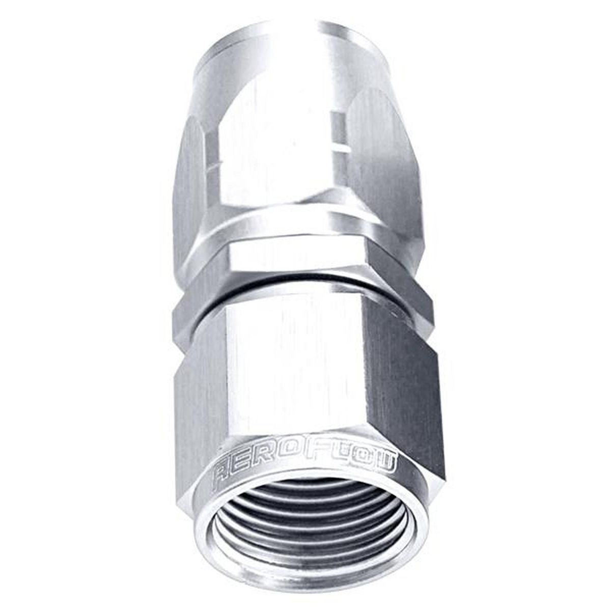 Aeroflow AF501-08S Alloy Straight Hose End -8AN Silver Swivel Nut AF501-08S