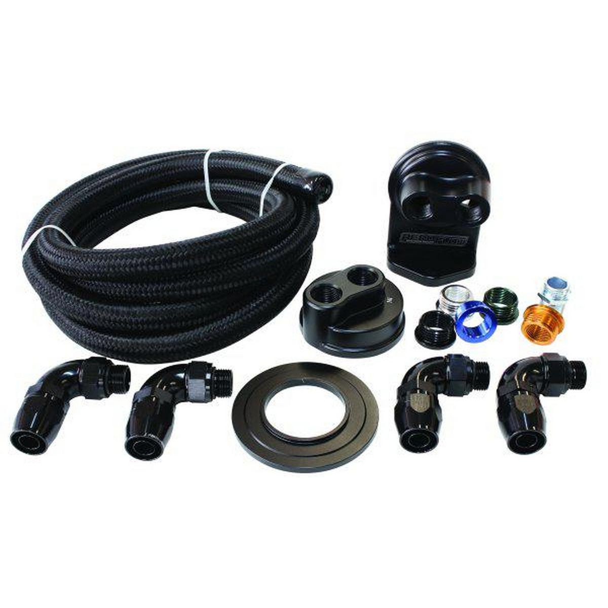 Aeroflow AF64-2042 Billet Oil Filter Remote Mount Kit Single Filter Kit -10 Hose