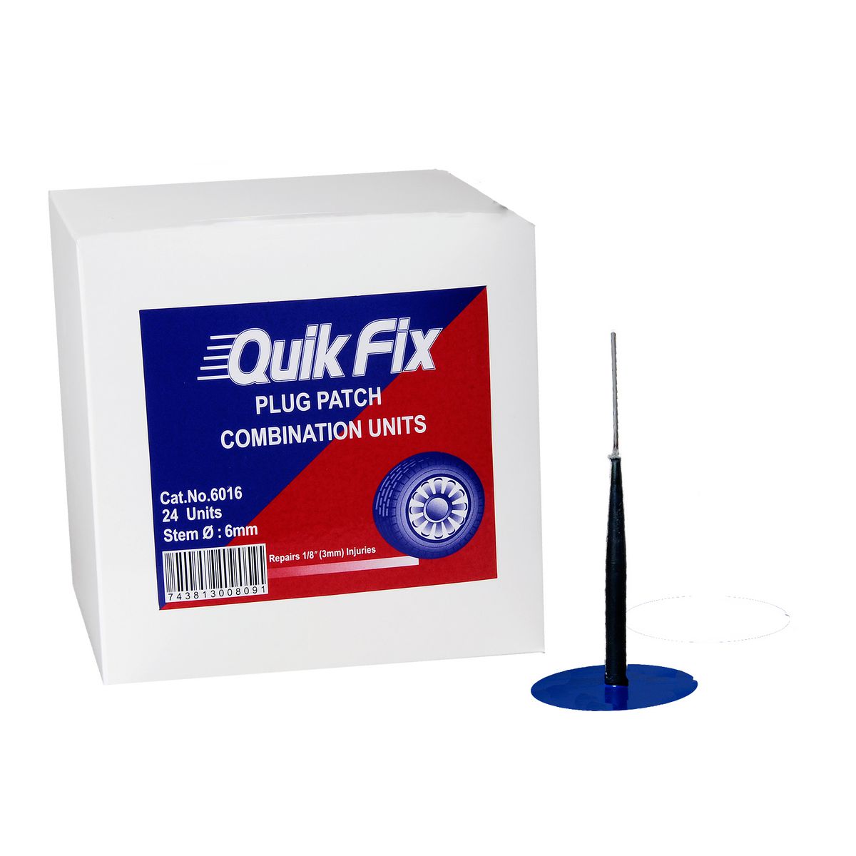 Tech Tire Repair Quikfix 6mm Pin Plug/Wire Bx24 6016