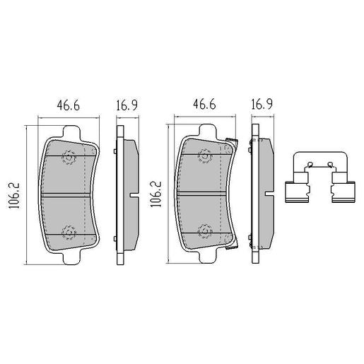 RDA GP Max Brake Pad Set Rear RDB2184