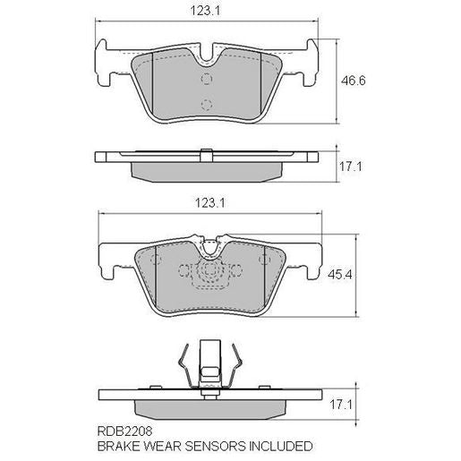 RDA GP Max Brake Pad Set Rear RDB2208