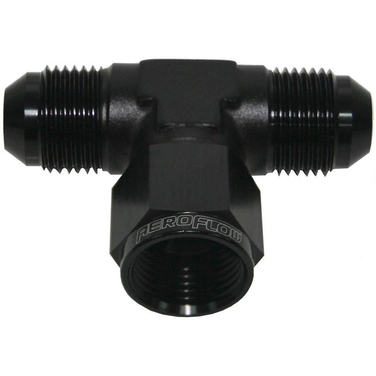 Aeroflow AF144-10BLK AN Tee -10AN Female Nut Black Swivel Nut On Side AF144-10BLK