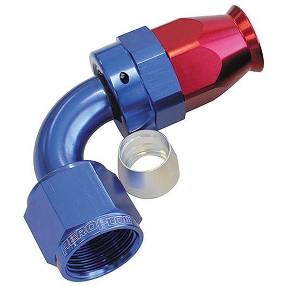 Aeroflow AF203-06D Alloy 90 Deg Hose End -6AN Blue Full Swivel Suits Teflon AF203-06D