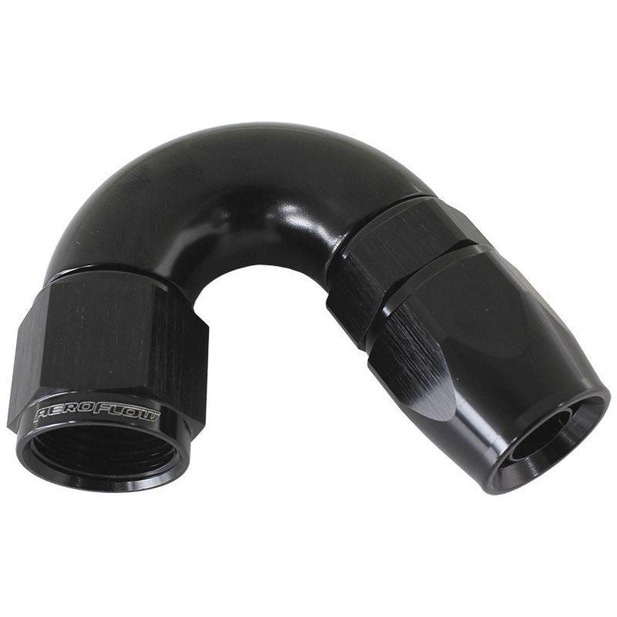 Aeroflow AF575-06DBLK 150 Deg -6AN Full Flow Teflon Hose End Black 1 Piece Fullflo AF575-06DBLK