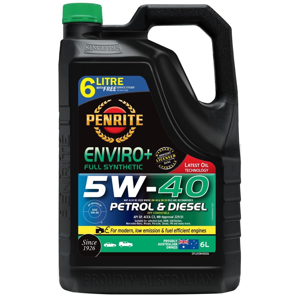 Penrite Enviro+ 5W-40 Engine Oil 6L
