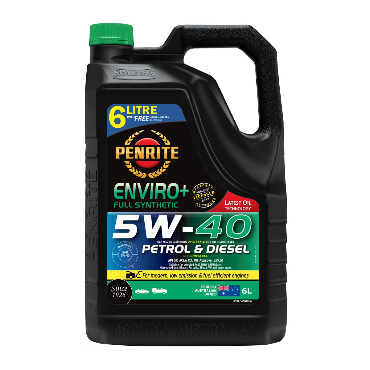 Penrite Enviro+ 5W-40 Engine Oil 6L