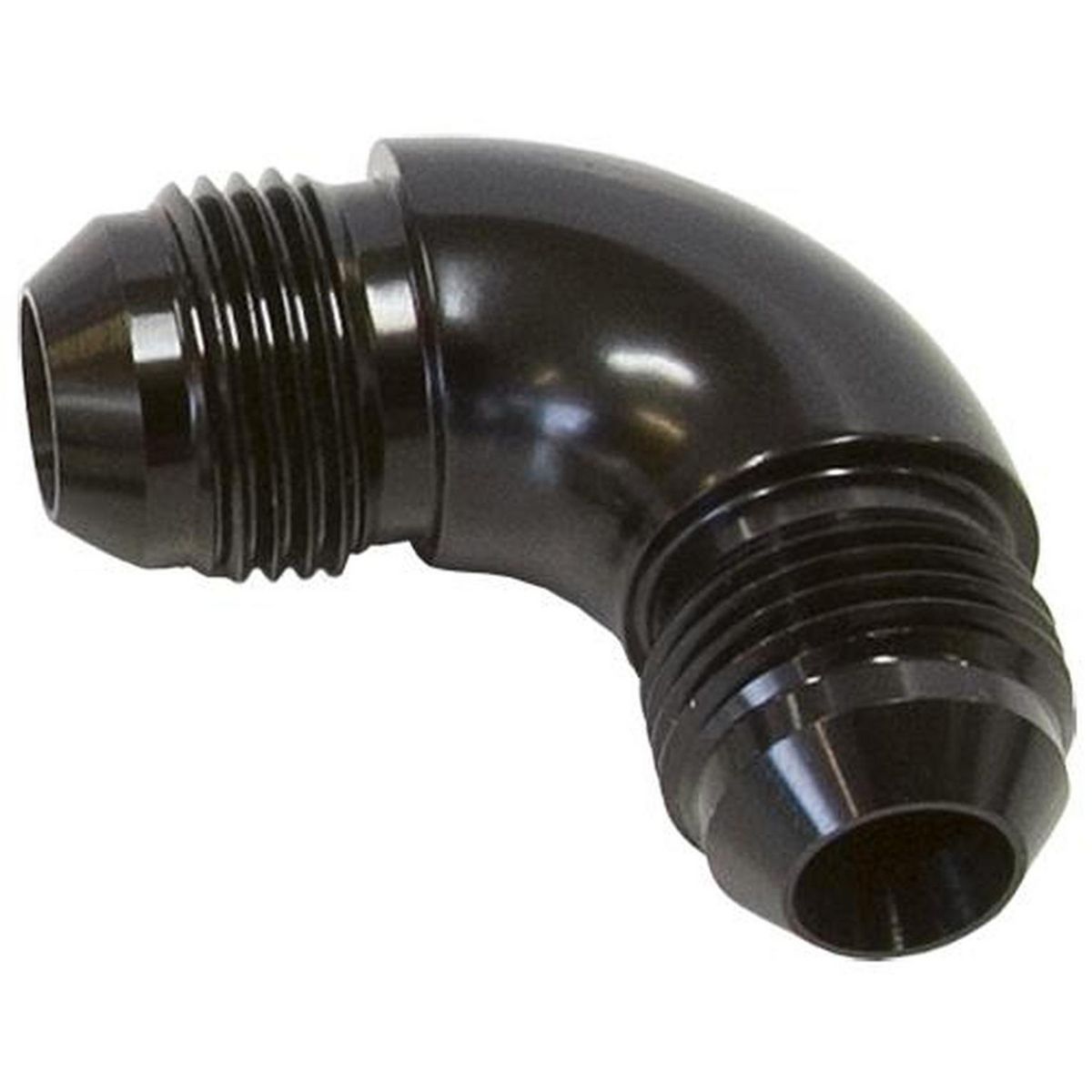 Aeroflow AF521-10BLK -10AN 90 Deg Male Flare Union Black Full Flow No Restriction AF521-10BLK