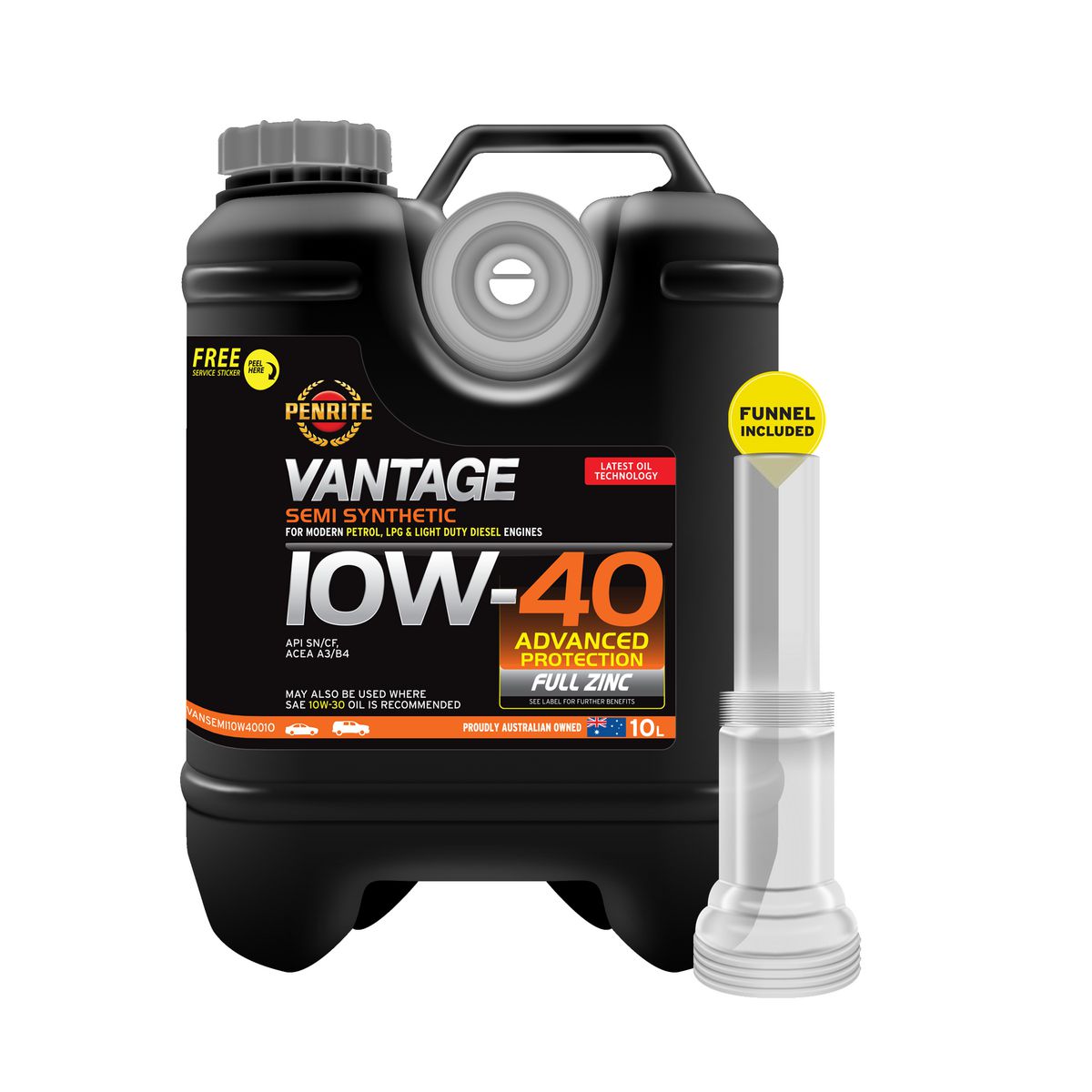 Penrite Vantage Semi Synthetic 10W-40 Engine Oil 10L