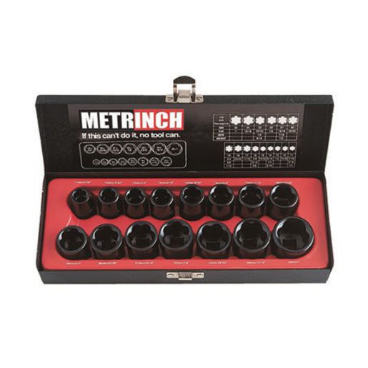 METRINCH Impact Socket Set 1/2" Drive 15Pc MET-2400