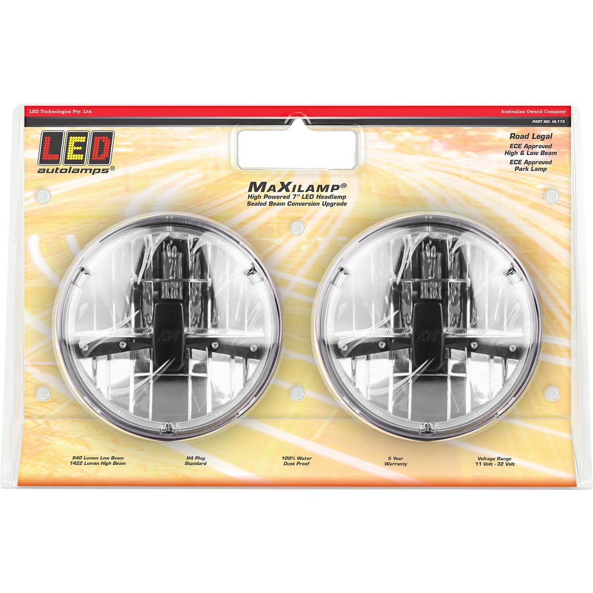 LED Autolamps Maxilamp 7 Inch Driving Lamp Twin Pack HL175