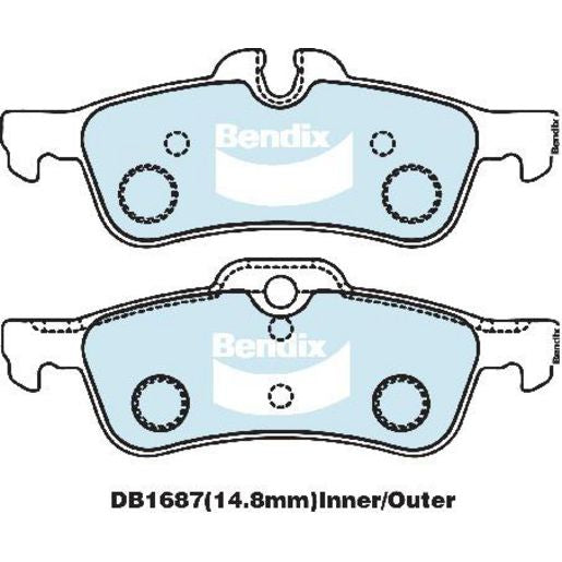 Bendix EURO Brake Pad Set Rear DB1687 EURO+