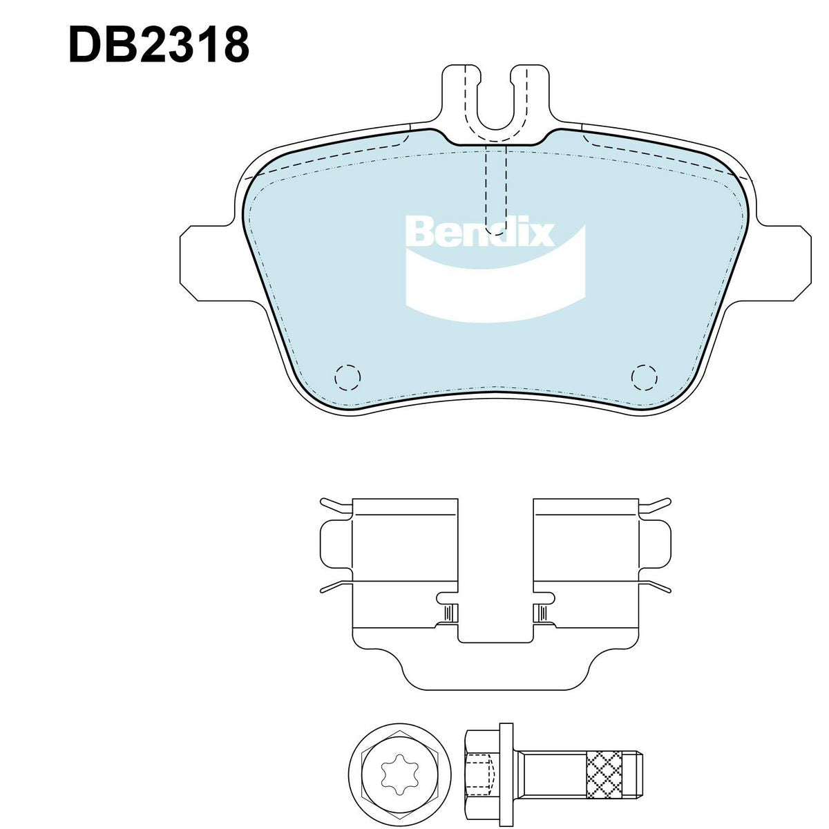 Bendix EURO Brake Pad Set Rear DB2318 EURO+