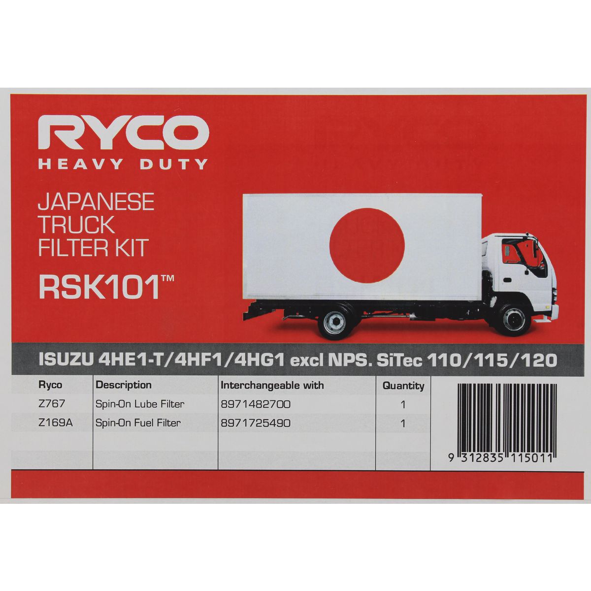 Ryco HD Service Kit RSK101