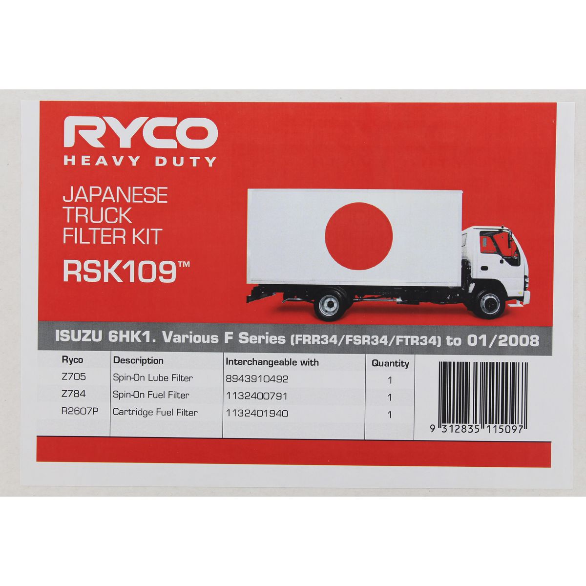 Ryco HD Service Kit RSK109