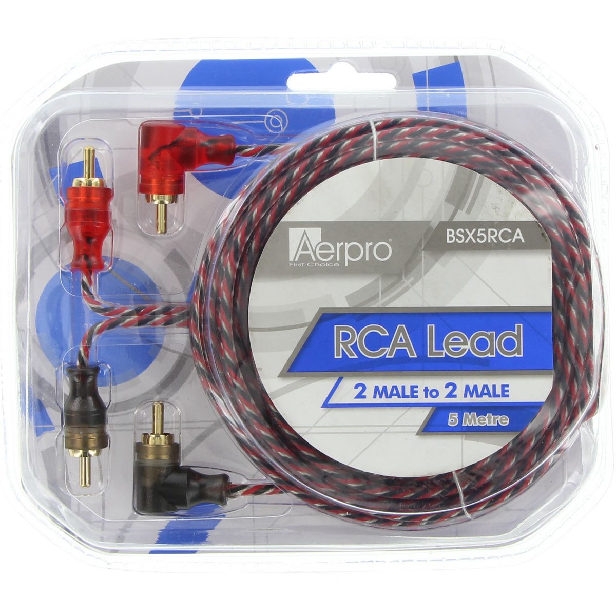 Aerpro 5M RCA Lead Blue