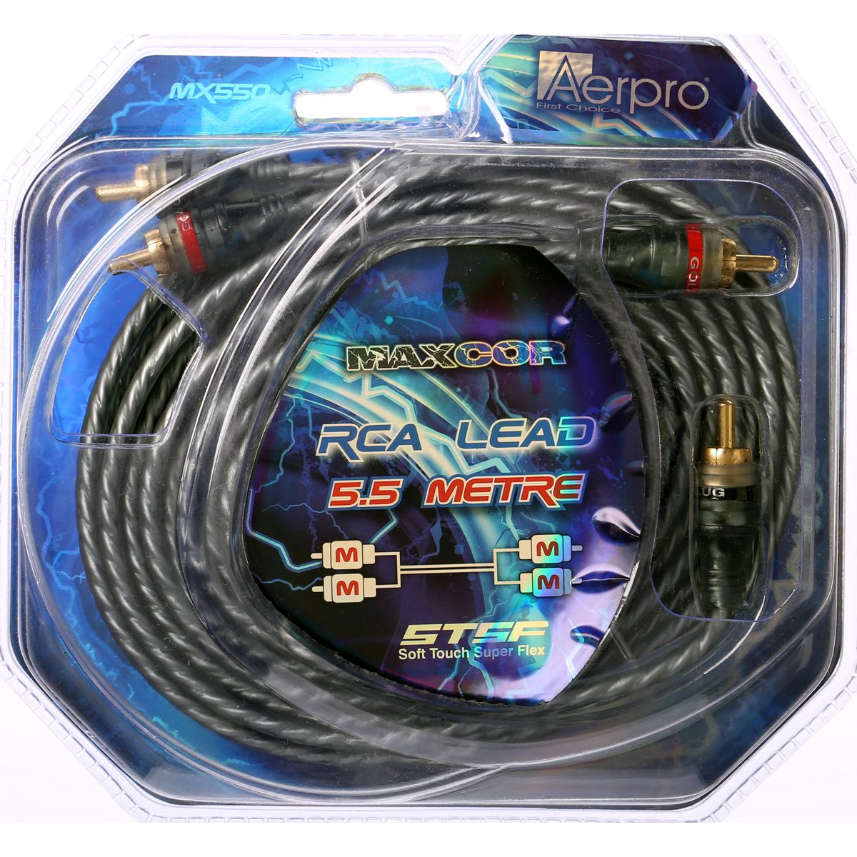 Aerpro Maxcor 2m-2m RCA Lead 5.5m MX550