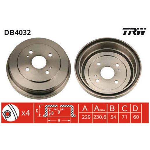 TRW Brake Drum DB4032