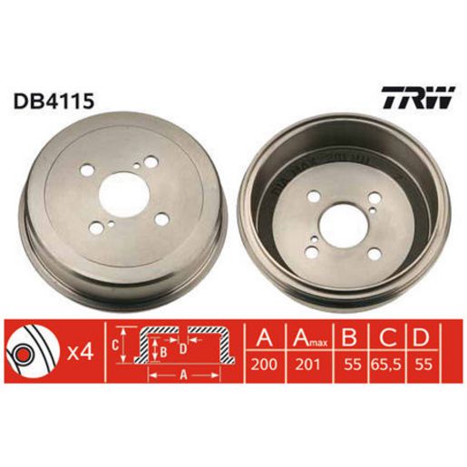 TRW Brake Drum DB4115