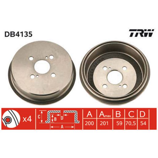 TRW Brake Drum DB4135