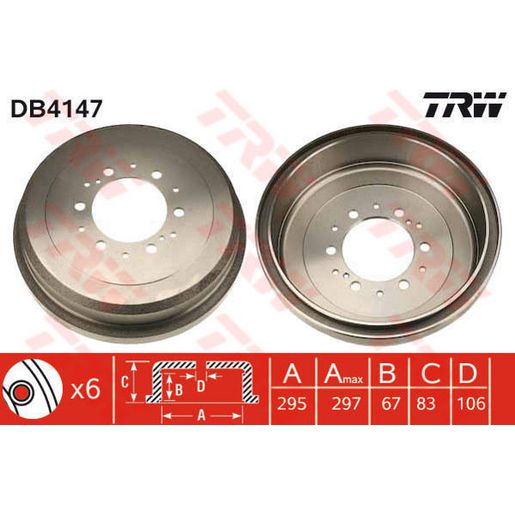TRW Brake Drum DB4147