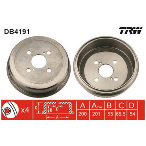 TRW Brake Drum DB4191