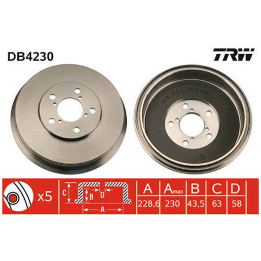 TRW Brake Drum DB4230