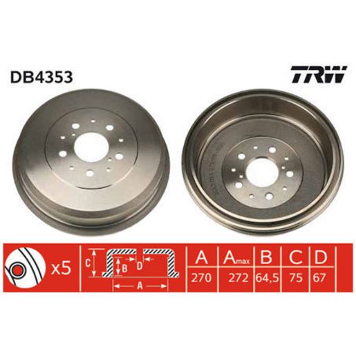 TRW Brake Drum DB4353