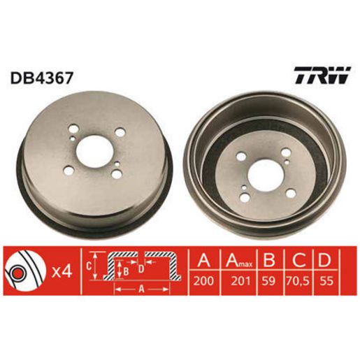 TRW Brake Drum DB4367