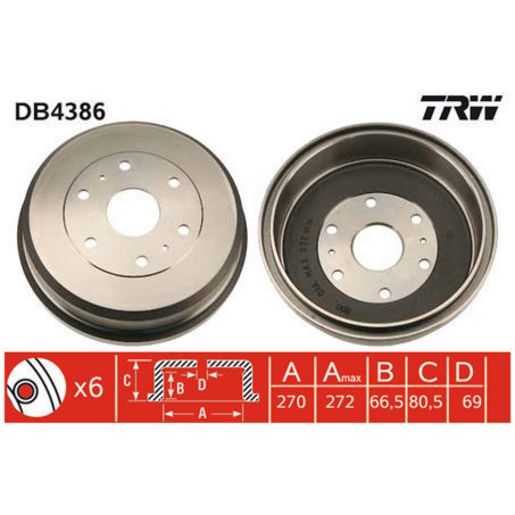TRW Brake Drum DB4386