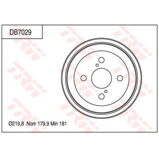 TRW Drum Brake Single 219.8mm DB7029